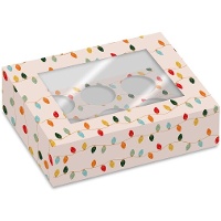 Caja para 6 cupcakes de Luces de Navidad - 2 unidades