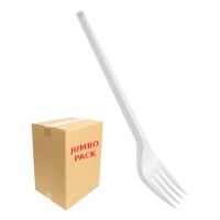Tenedores de 18,5 cm de plástico blanco - 1152 unidades