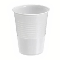 Vasos de 220 ml de plástico blanco - 25 unidades