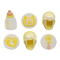 Figuras de azúcar de bebé amarillo - Decora - 6 unidades