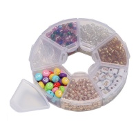 Caja de cuentas para pulseras con abalorios surtidos