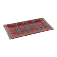 Plato de 26 x 14 cm de cristal de cuadros tartan
