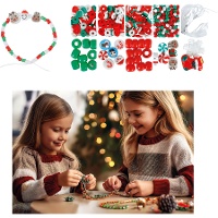 Caja de cuentas para pulseras de Navidad - 450 unidades