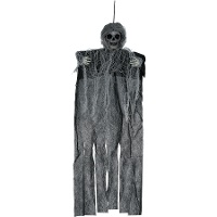 Colgante de esqueleto gris con túnica de 60 cm
