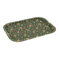 Bandeja de 40 x 28,5 cm de metal de muñeco de jengibre