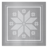 Servilletas de 12,5 x 12,5 cm de bordado plateado - 30 unidades