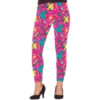 Leggins años 80 estampado fucsia