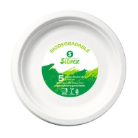 Platos de 25 cm de caña de azúcar - 5 unidades