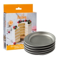Molde redondo de 18 x 18 x 3,5 cm para layer cake - Decora - 5 unidades