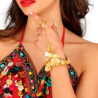 Pulsera de zíngara con monedas doradas