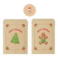 Sobre regalo de 16 x 13 cm de Sweet Christmas con pegatinas - 10 unidades