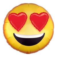 Globo de emoticono con ojos de corazón 3D de 71 x 71 cm - Anagram