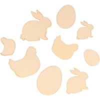 Figuras de madera de Pascua surtidas - 30 unidades