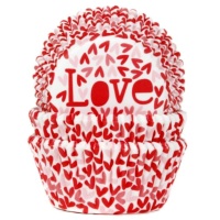Cápsulas para cupcakes con corazones Love - House of Marie - 50 unidades