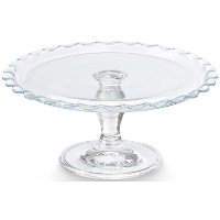Soporte para tartas de 26,4 x 26,4 x 12 cm de vidrio transparente