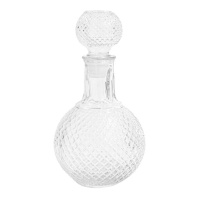 Botella de 1 L de cristal grabado redonda