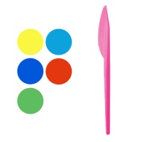 Cuchillos de 17 cm de plástico de colores - 12 unidades