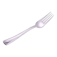 Tenedores de 18,8 cm de plástico plateado premium - 10 unidades