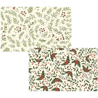 Mantel individual de 43 x 28 cm de muérdago navideño - 1 unidad