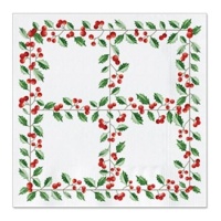 Servilletas de 16,5 x 16,5 cm de acebo - 20 unidades