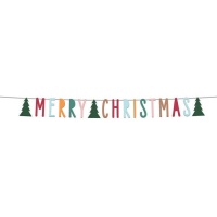 Guirnalda de Merry Christmas con abetos de 1,5 m