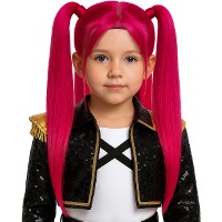 Peluca de K-Pop pink charm para niña