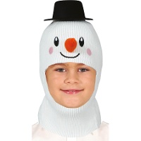 Gorro de muñeco de nieve efecto lana con nariz