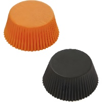 Cápsulas para cupcakes de 5 cm naranjas y negras - Decora - 75 unidades