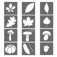 Plantillas Stencil figuras de otoño de 9 x 9 cm - Artemio - 12 unidades