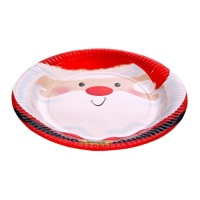 Platos de 25,5 cm de Papá Noel - 6 unidades
