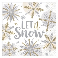 Servilletas de 16,5 x 16,5 cm de Let It Snow - 16 unidades
