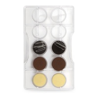 Molde de discos para chocolate de 20 x 12 cm - Decora - 10 cavidades