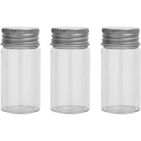 Frasco de 6 x 3 cm de vidrio con tapón de metal - 3 unidades