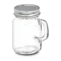 Tarro de 120 ml transparente con asa