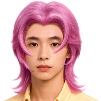 Peluca de K-Pop rock pink para hombre