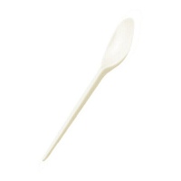Cucharas de 13 cm de plástico crema - 25 unidades