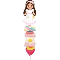 Brocheta de Comunión niña morena de 40 gr
