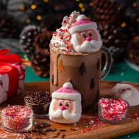 Kit de decoración para chocolate caliente de Papá Noel esponjoso