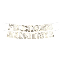 Banderín de Real Madrid Felicidades madridista
