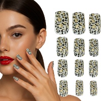 Uñas postizas de leopardo - 12 unidades