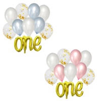Bouquet de globos de Primer cumpleaños - Monkey Business - 10 unidades