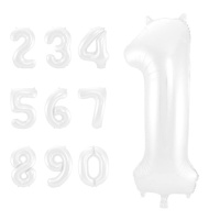 Globo de número blanco de 86 cm - Folat - 1 unidad