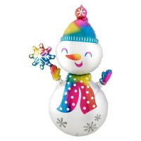 Globo de muñeco de nieve con sonriente de 78 x 139 cm - Anagram