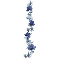 Guirnalda de flores grisáceas de 2,20 m