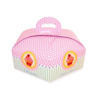 Caja de 32 x 32 x 10 cm para tarta hexagonal con asa