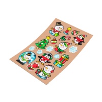 Pegatinas de Navidad de muñecos de nieve y pingüinos