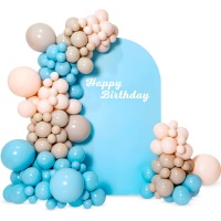 Kit de globos Azul y Beige Retro - 109 unidades