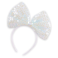 Diadema de lazo de lentejuelas iridiscente