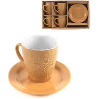 Taza de 220 ml de café hojas mostaza - 4 servicios