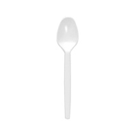 Cucharas de 17,5 cm de plástico blanco premium - 50 unidades